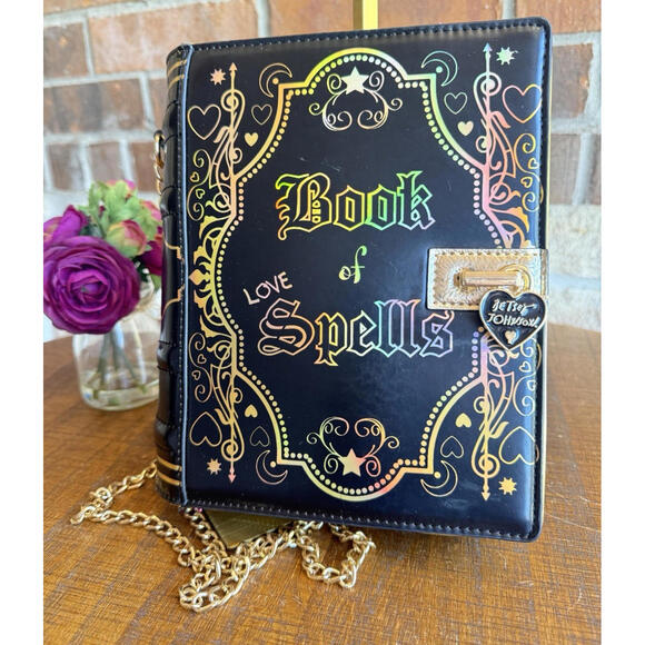 Betsey Johnson Handbags - 🔥 Betsey Johnson Kitsch Book of Spells Black Crossbody Bag BJ33645F Pristine